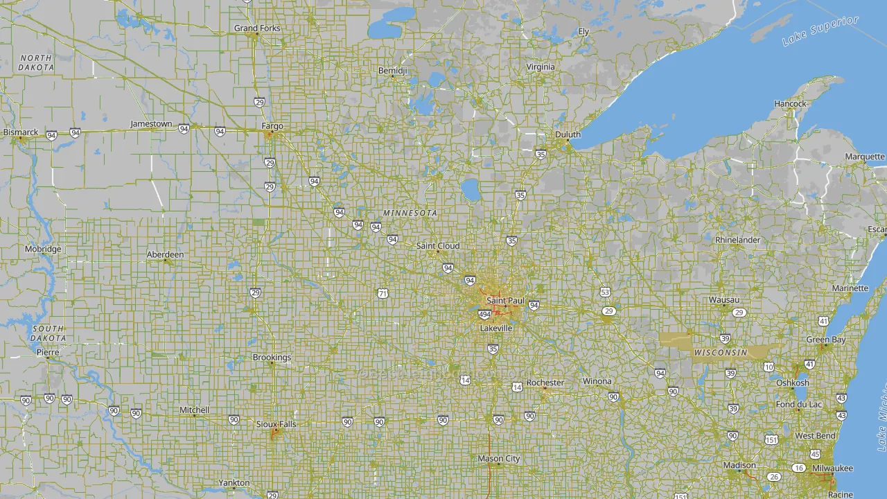 Minnesota Map of Noise Levels in Minnesota