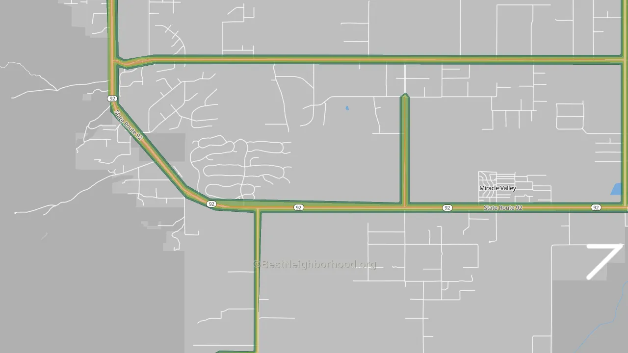 Miracle Valley, AZ Map of Noise Levels in Miracle Valley