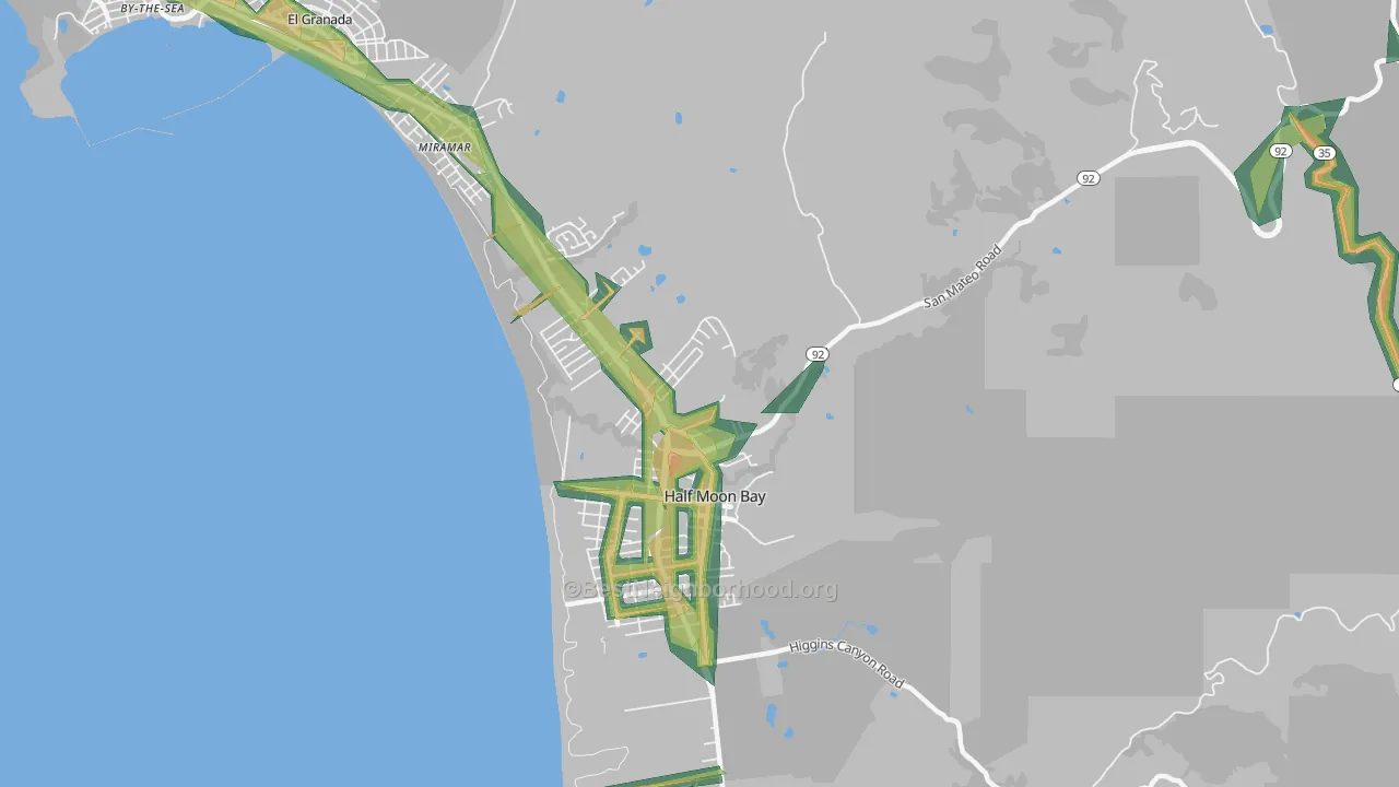 Miramar, CA Map of Noise Levels in Miramar