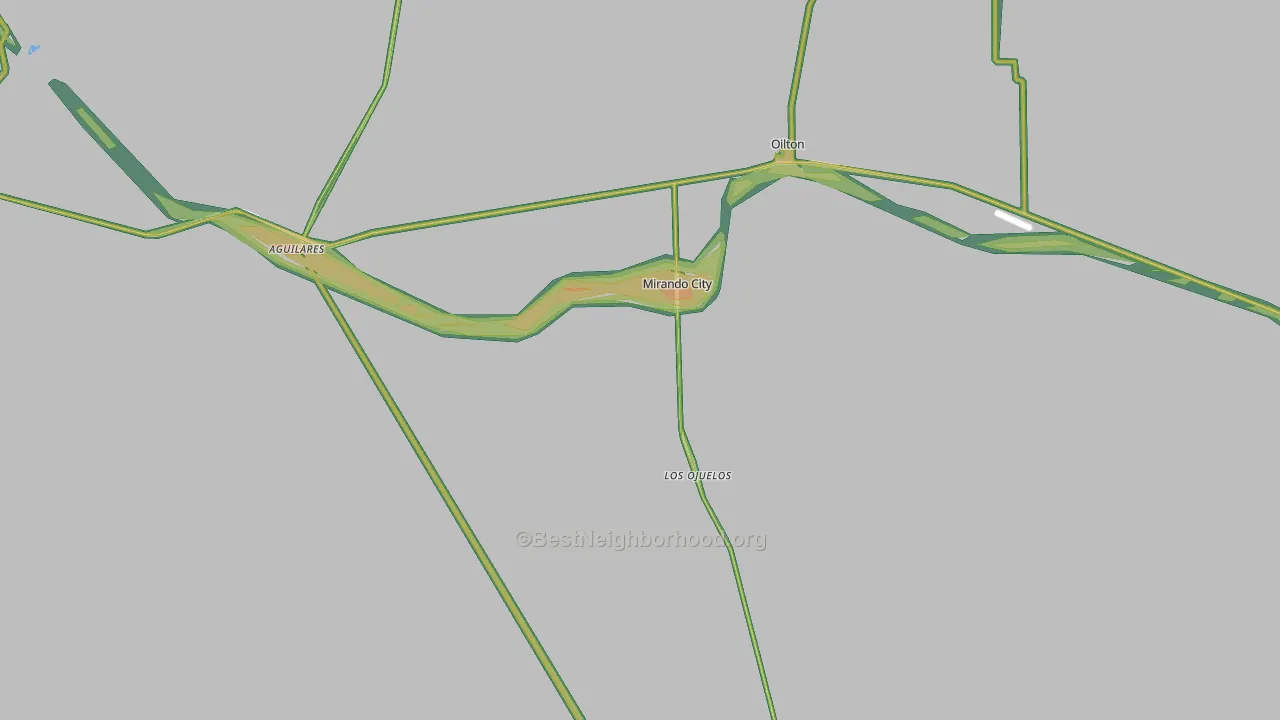 Mirando City, TX Map of Noise Levels in Mirando City