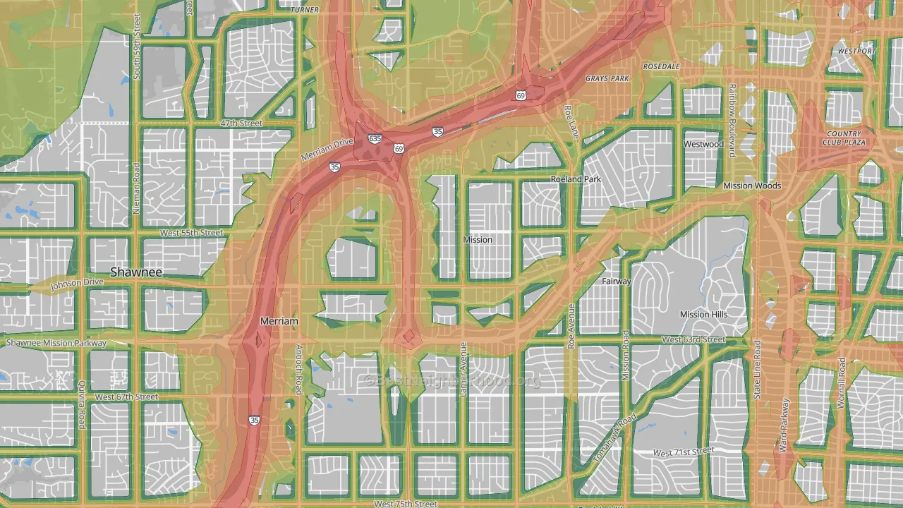 Mission, KS Map of Noise Levels in Mission