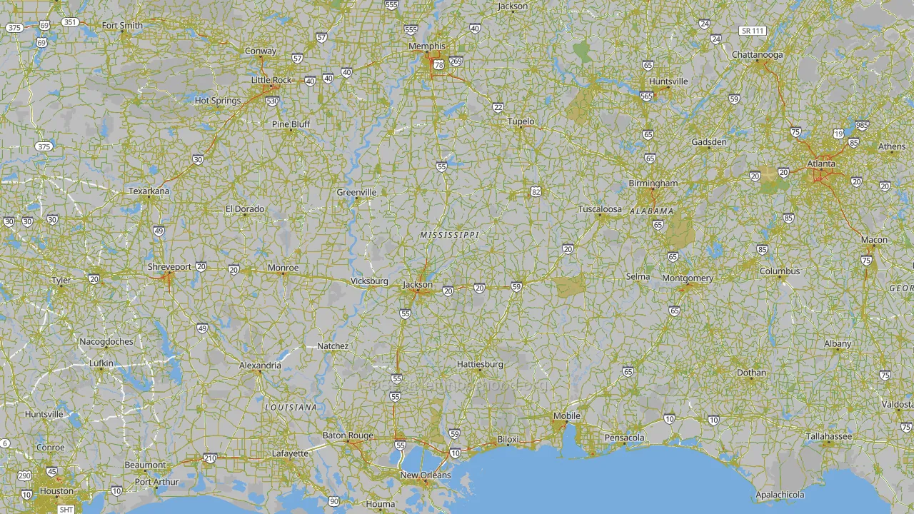 Mississippi Map of Noise Levels in Mississippi