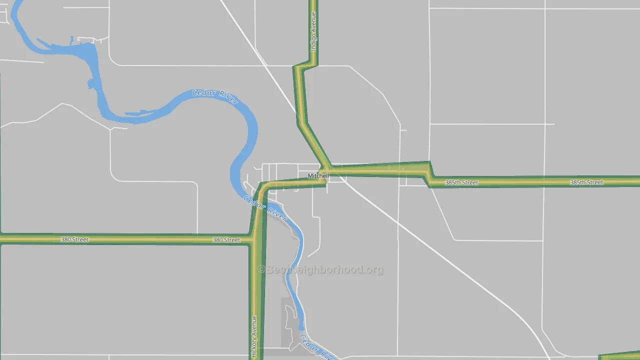 Mitchell, IA Map of Noise Levels in Mitchell