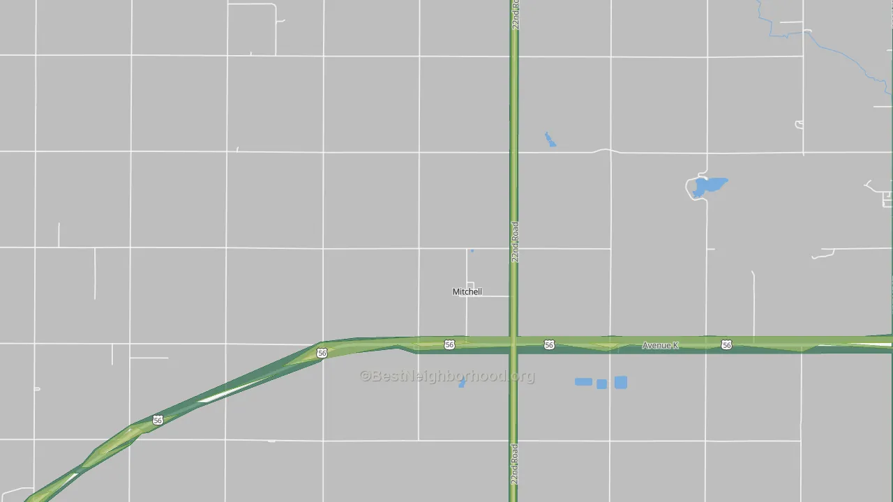 Mitchell, KS Map of Noise Levels in Mitchell