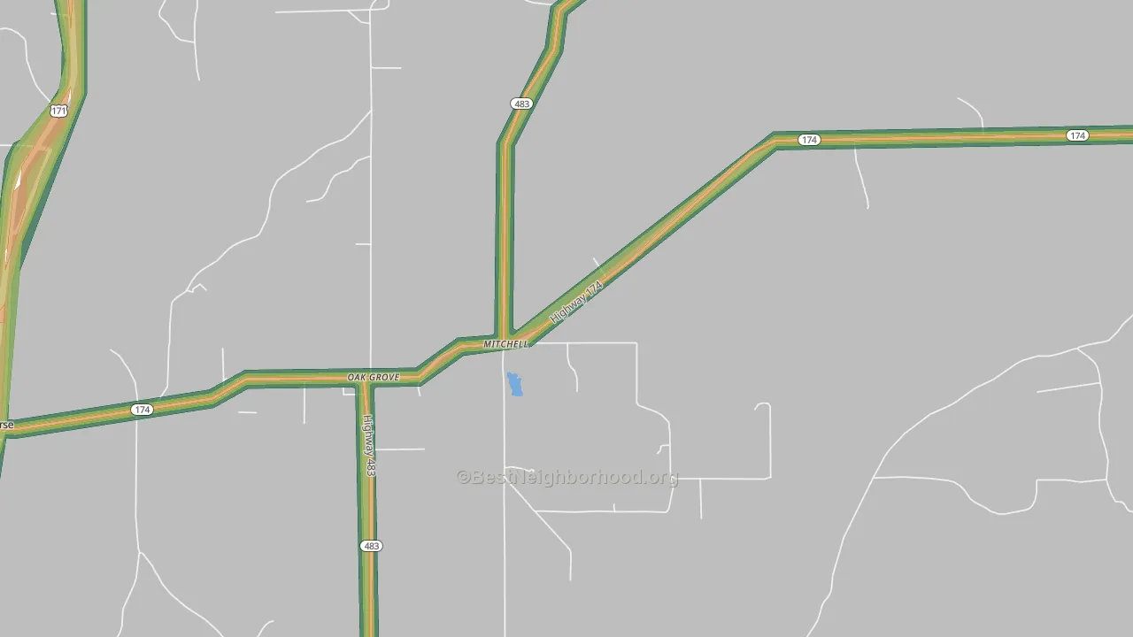 Mitchell, LA Map of Noise Levels in Mitchell