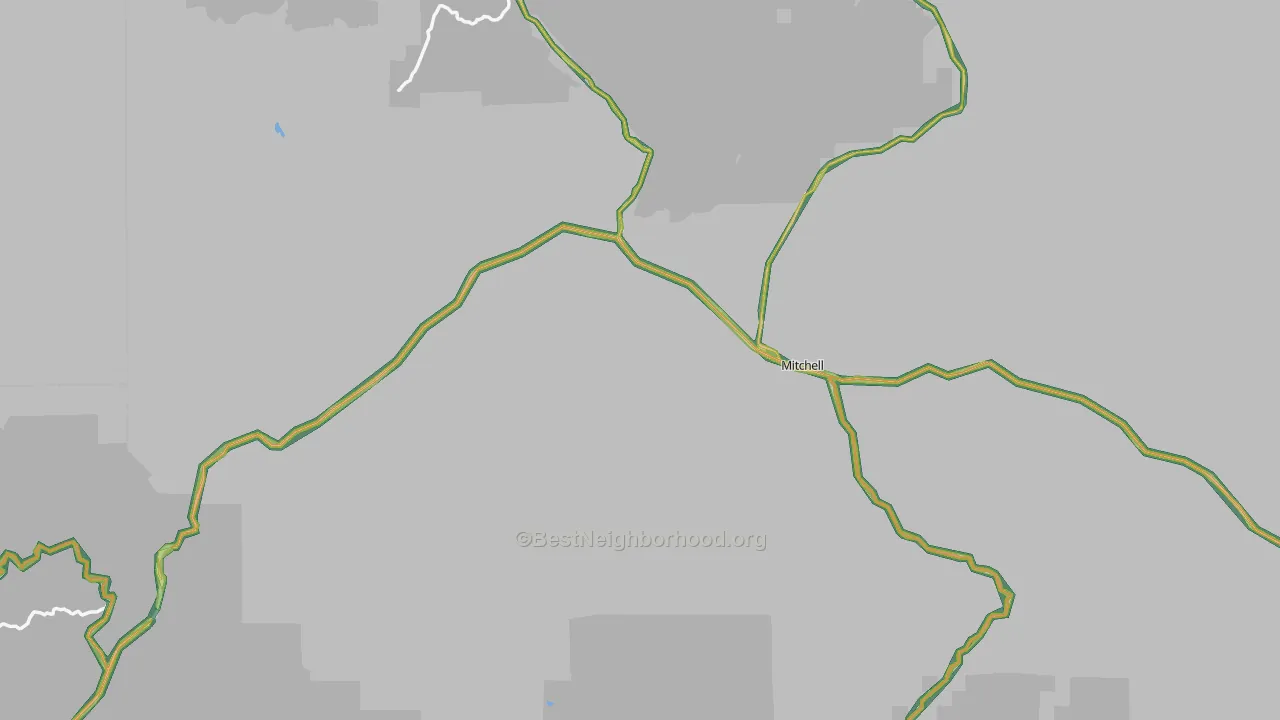 Mitchell, OR Map of Noise Levels in Mitchell