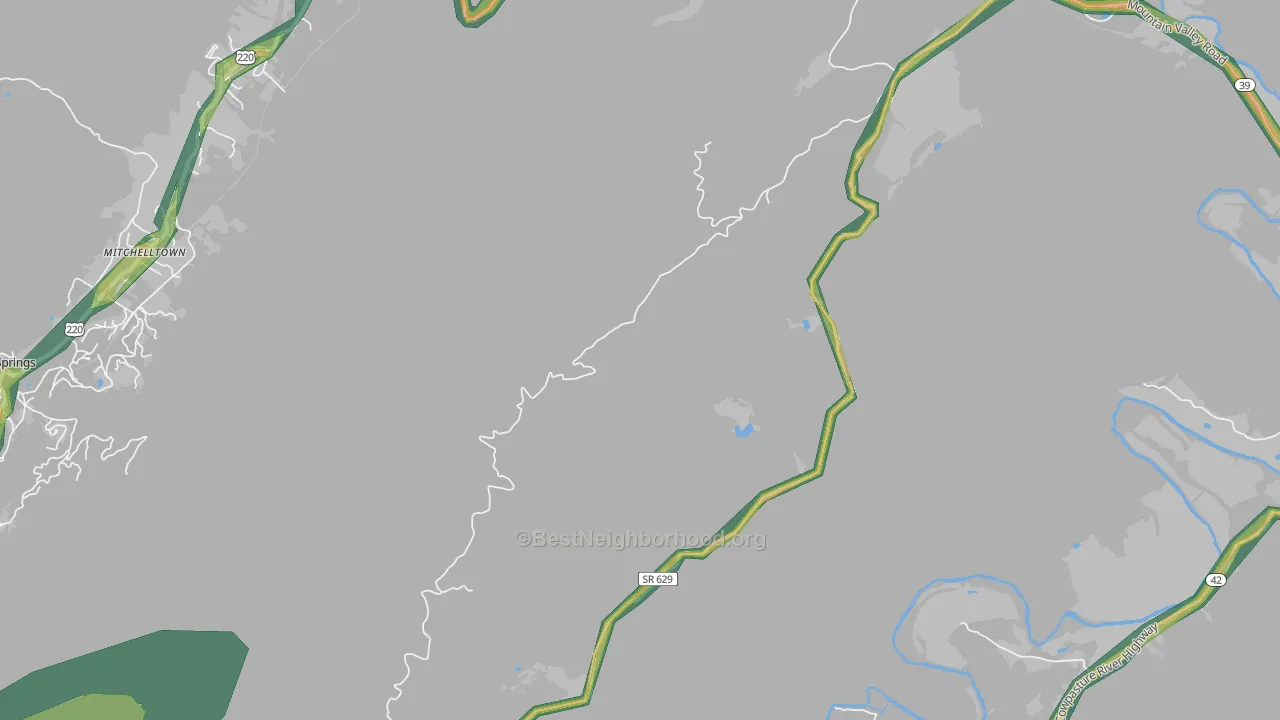 Mitchelltown, VA Map of Noise Levels in Mitchelltown
