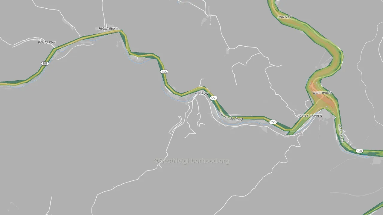 Mix Run, PA Map of Noise Levels in Mix Run