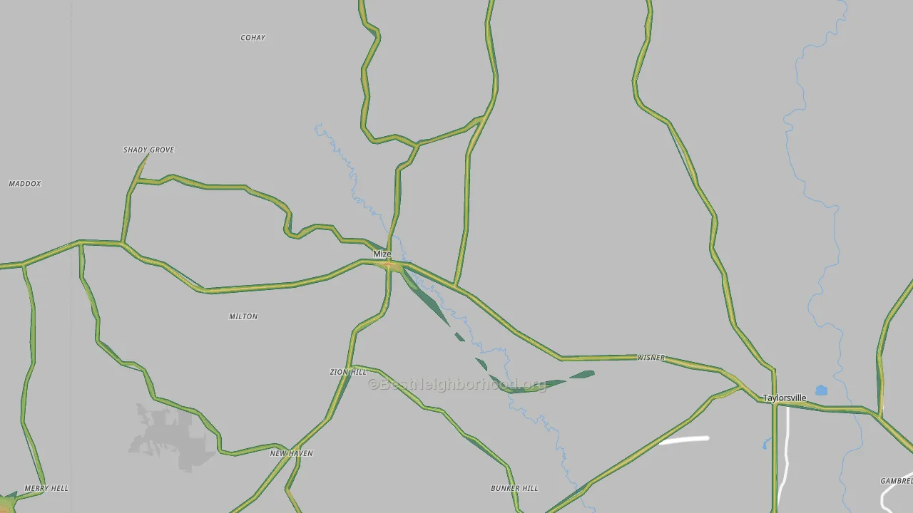 Mize, MS Map of Noise Levels in Mize