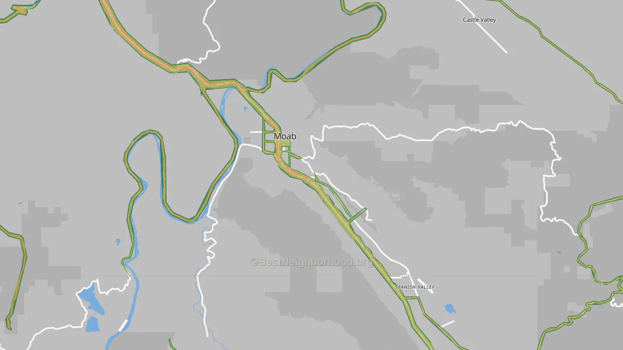 Moab, UT Map of Noise Levels in Moab