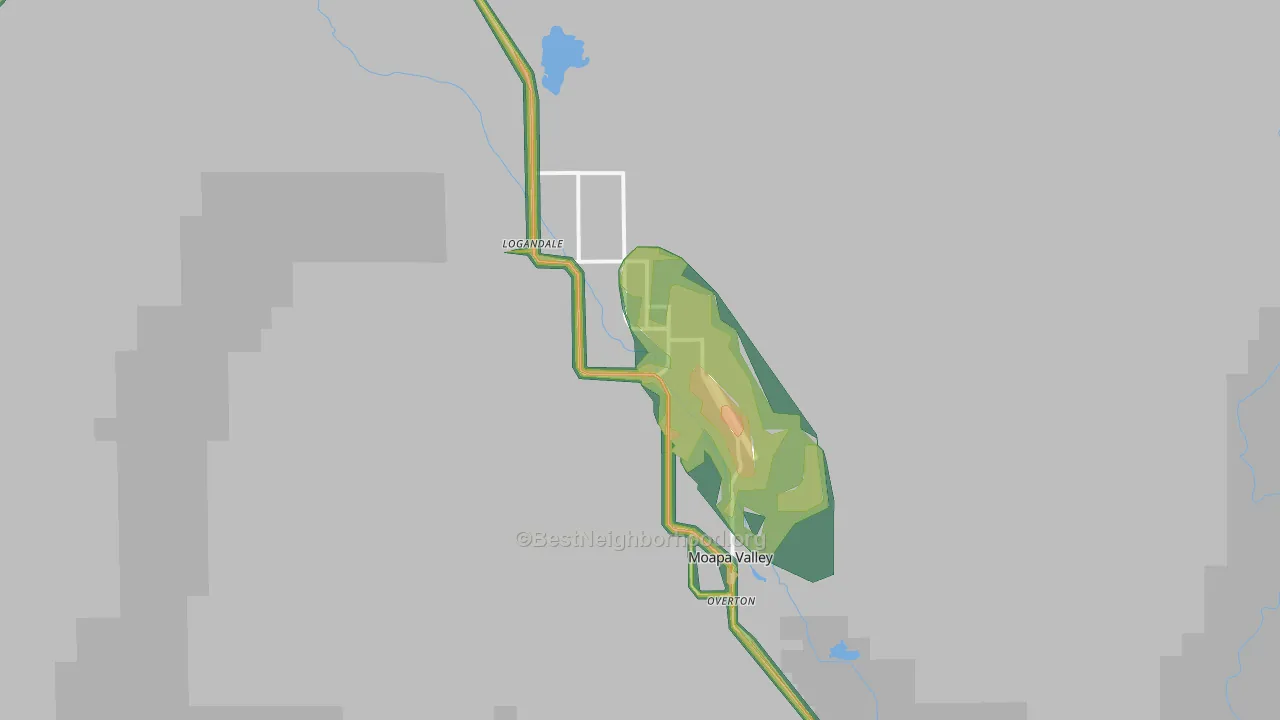 Moapa Valley, NV Map of Noise Levels in Moapa Valley