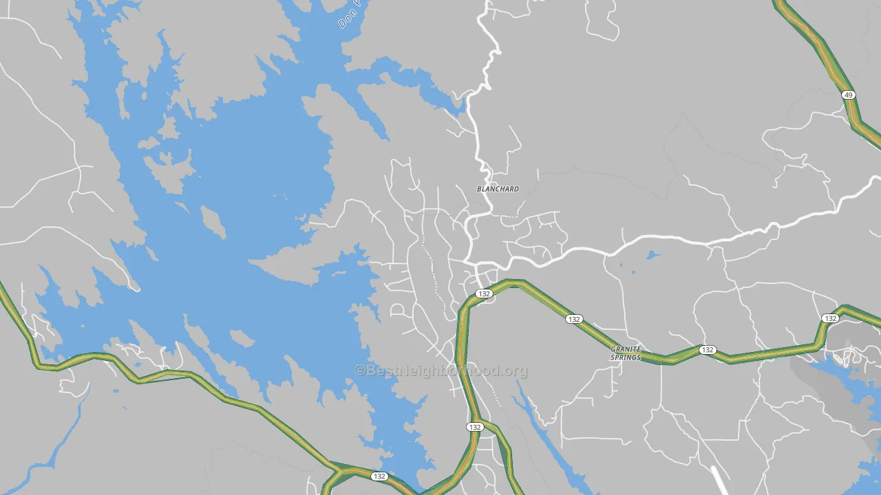 Moccasin, CA Map of Noise Levels in Moccasin