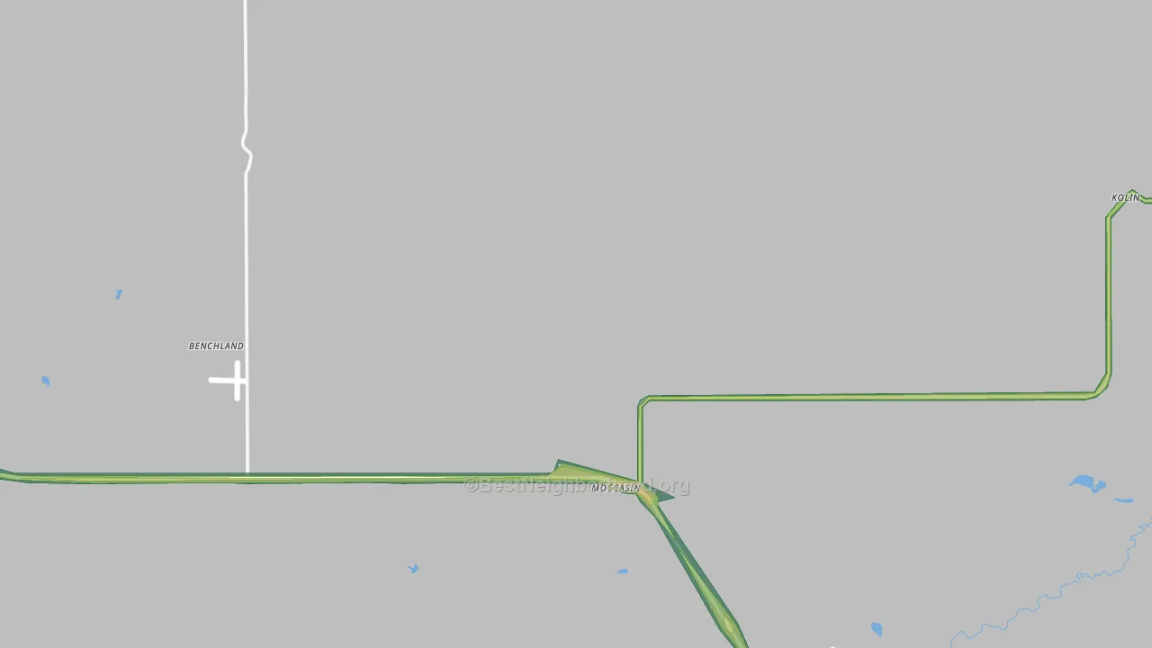 Moccasin, MT Map of Noise Levels in Moccasin