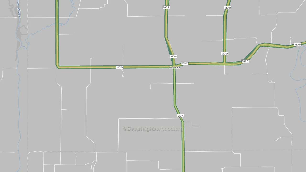 Modena, MO Map of Noise Levels in Modena