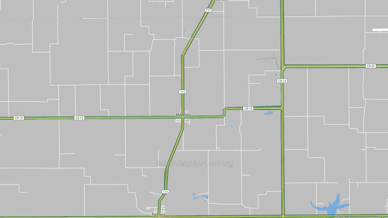 Modesto, IL Map of Noise Levels in Modesto