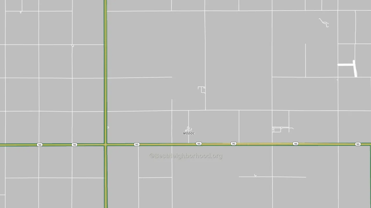Modoc, KS Map of Noise Levels in Modoc