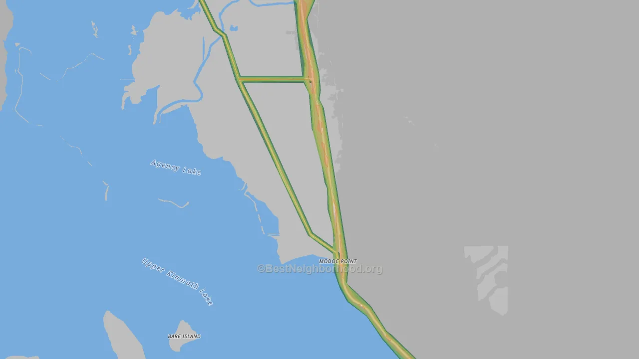 Modoc Point, OR Map of Noise Levels in Modoc Point
