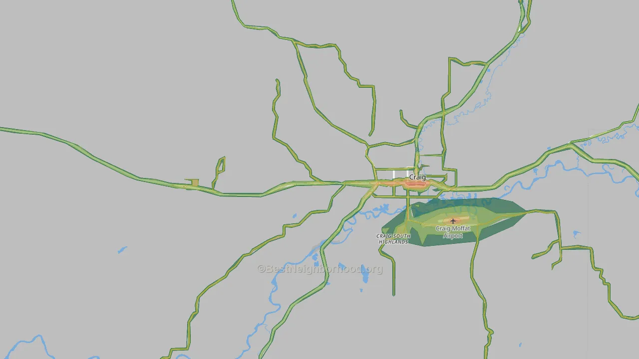 Moffat County, CO Map of Noise Levels in Moffat County
