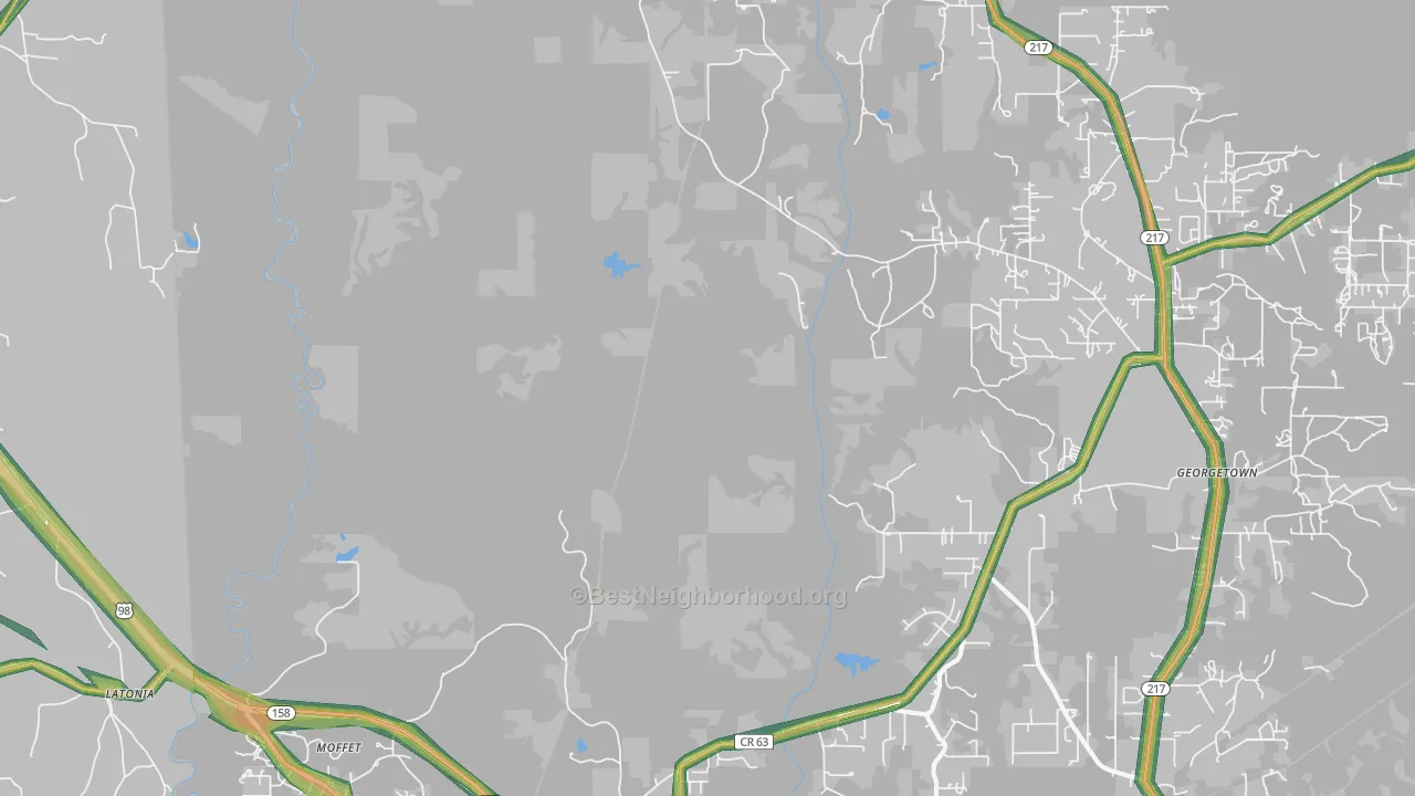 Moffet, AL Map of Noise Levels in Moffet