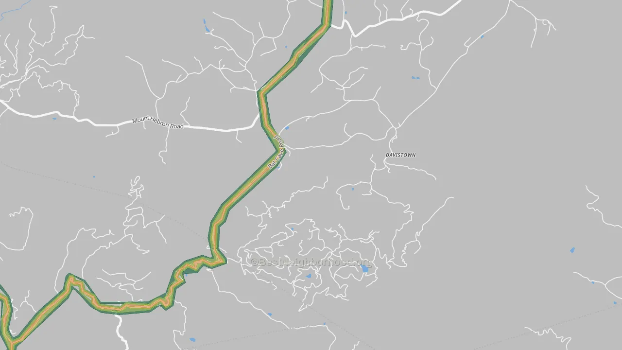 Moffitt Hill, NC Map of Noise Levels in Moffitt Hill