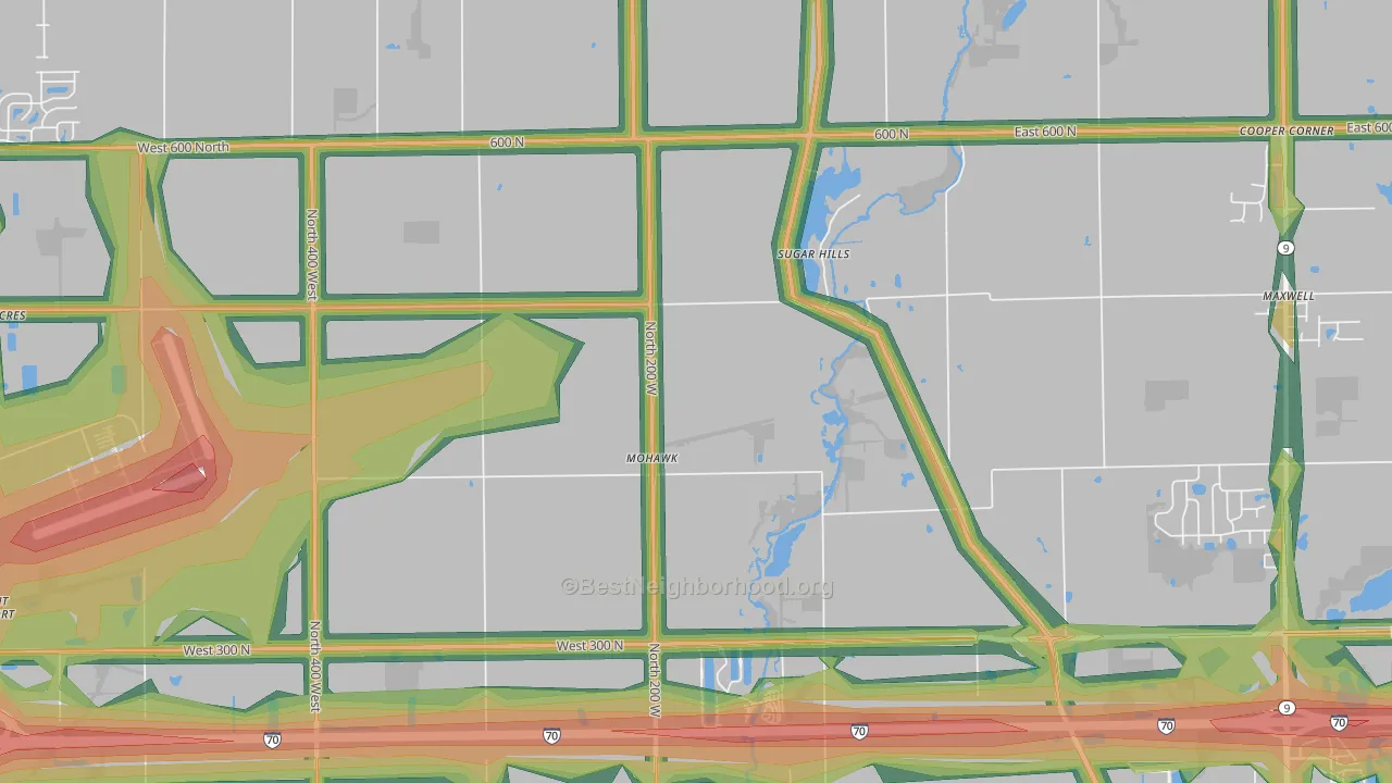 Mohawk, IN Map of Noise Levels in Mohawk
