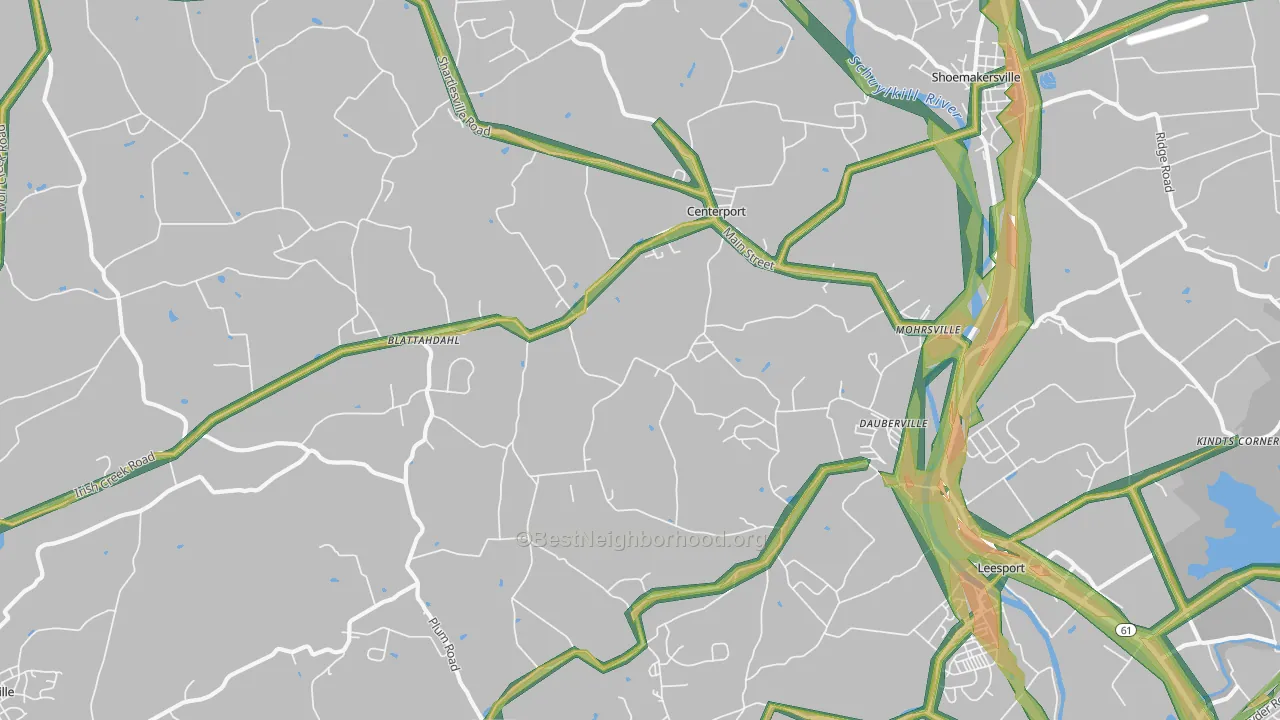 Mohrsville, PA Map of Noise Levels in Mohrsville