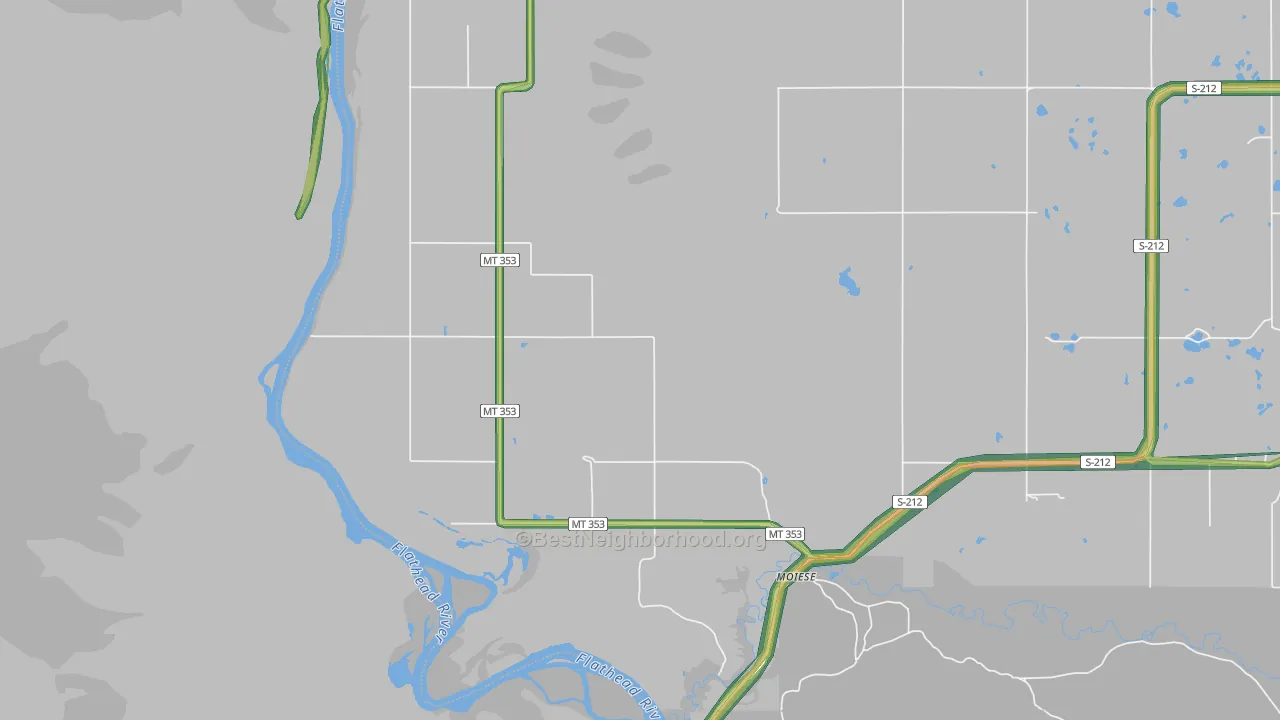 Moiese, MT Map of Noise Levels in Moiese