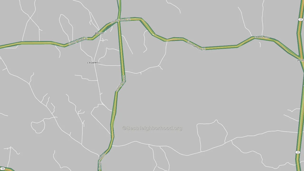 Mollie, AL Map of Noise Levels in Mollie