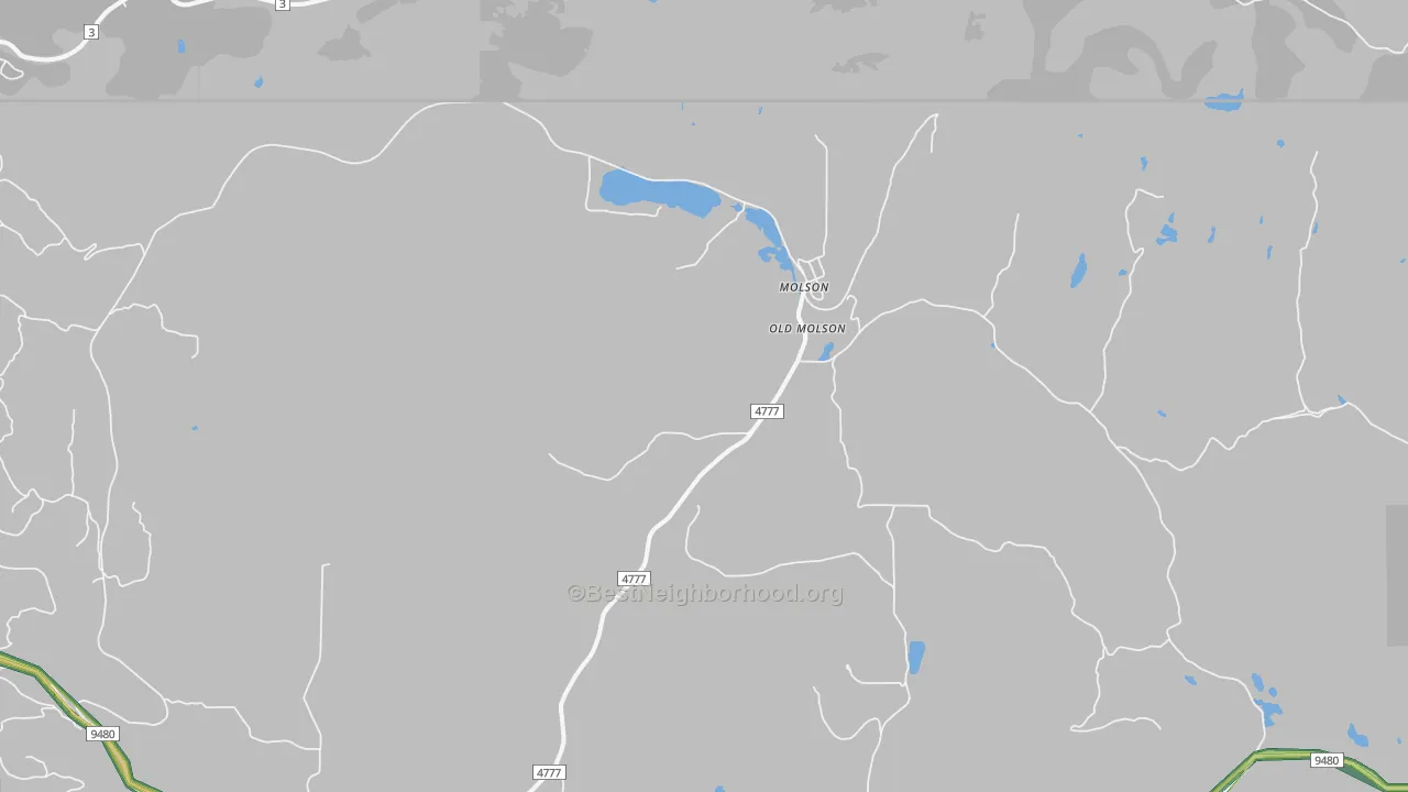 Molson, WA Map of Noise Levels in Molson