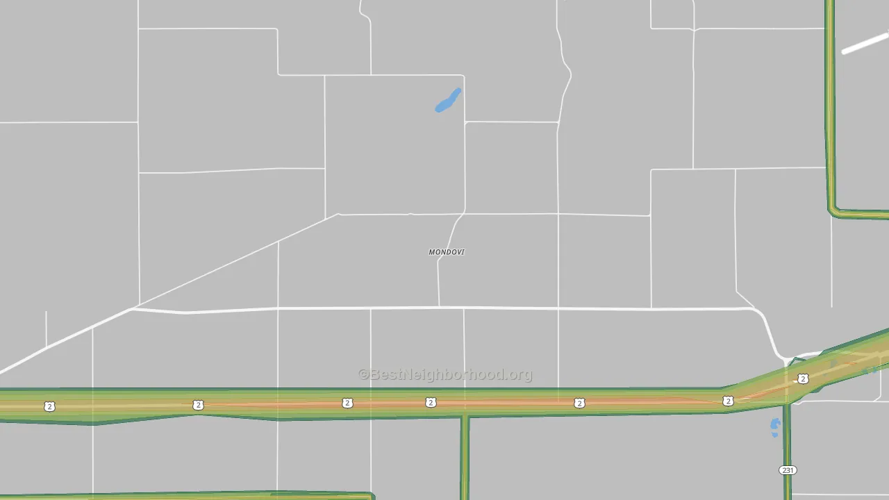 Mondovi, WA Map of Noise Levels in Mondovi
