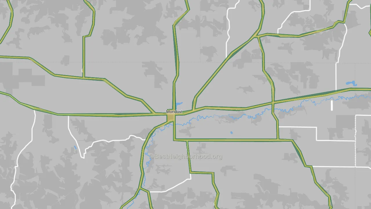 Mondovi, WI Map of Noise Levels in Mondovi