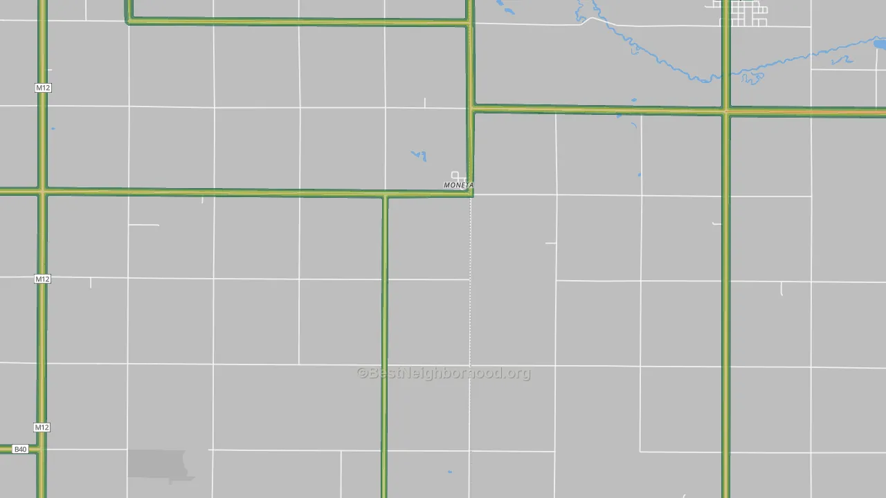 Moneta, IA Map of Noise Levels in Moneta