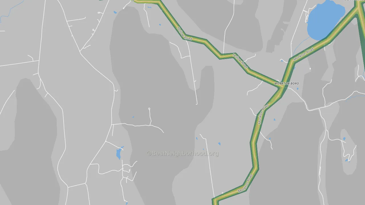 Monkton Boro, VT Map of Noise Levels in Monkton Boro