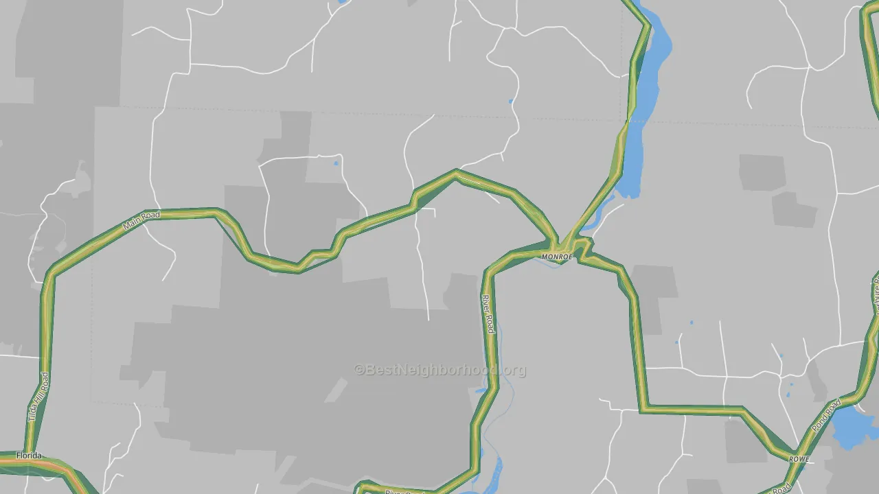 Monroe Bridge, MA Map of Noise Levels in Monroe Bridge