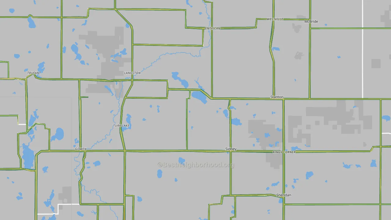 Montcalm County, MI Map of Noise Levels in Montcalm County