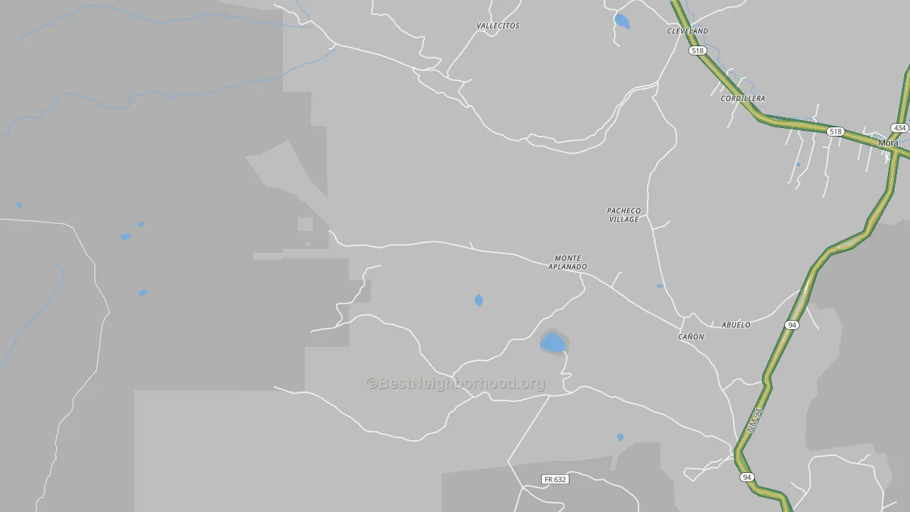 Monte Aplanado, NM Map of Noise Levels in Monte Aplanado