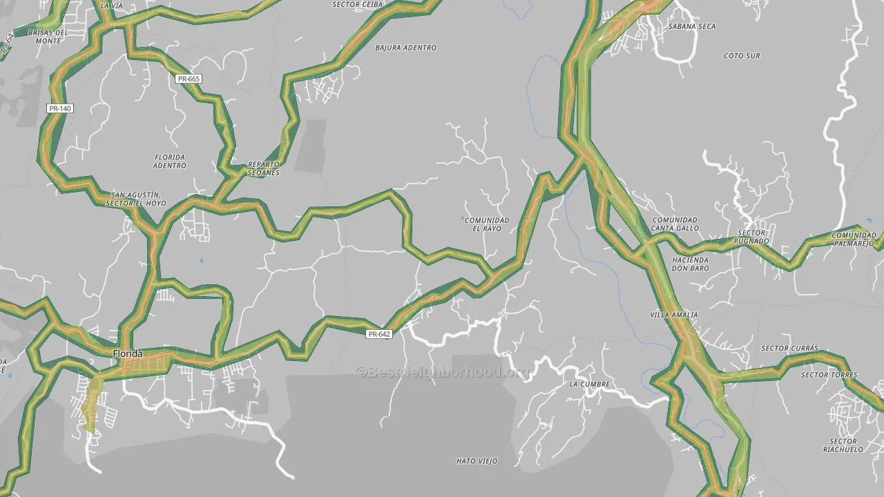 Montebello, PR Map of Noise Levels in Montebello