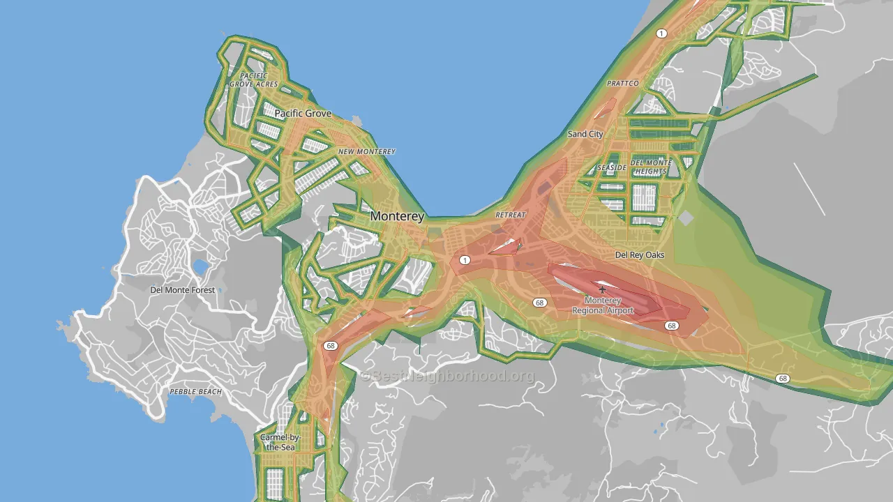 Monterey, CA Map of Noise Levels in Monterey