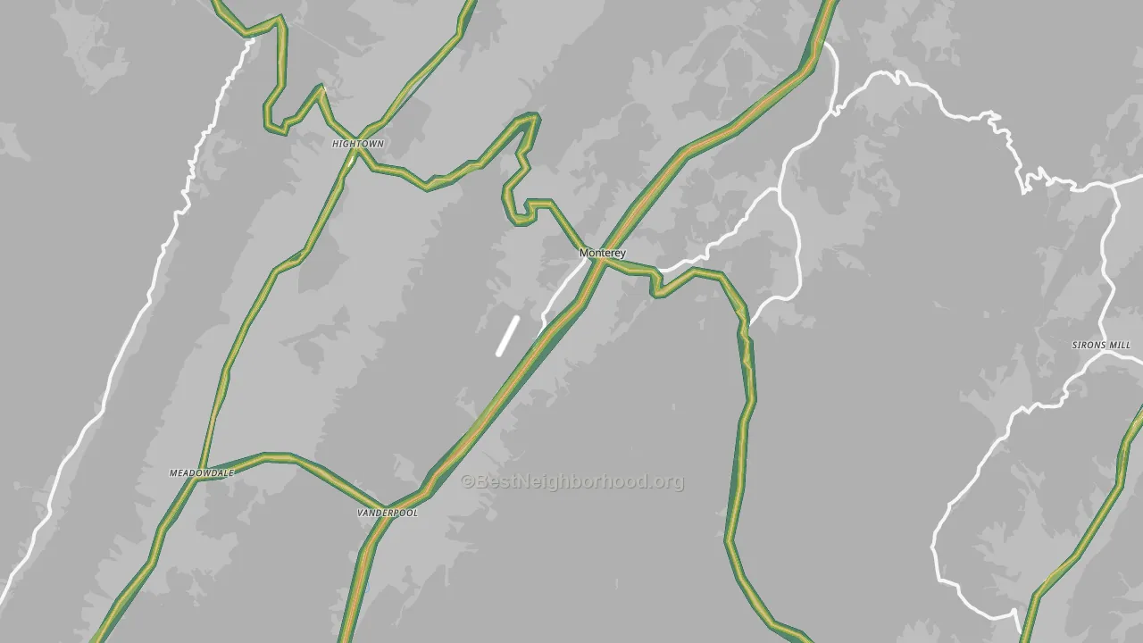 Monterey, VA Map of Noise Levels in Monterey