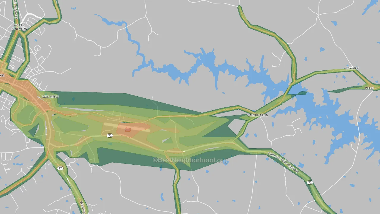 Montevideo, GA Map of Noise Levels in Montevideo