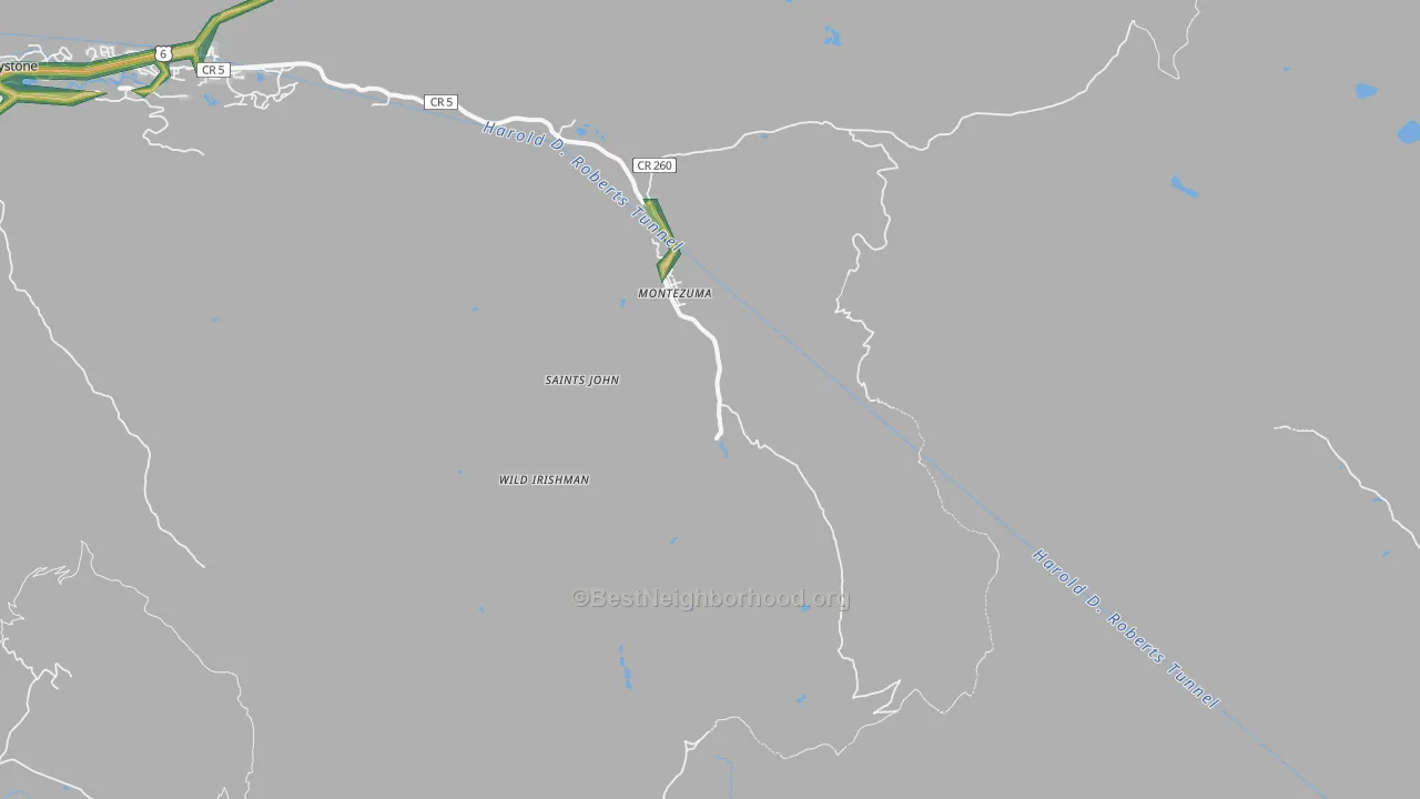 Montezuma, CO Map of Noise Levels in Montezuma