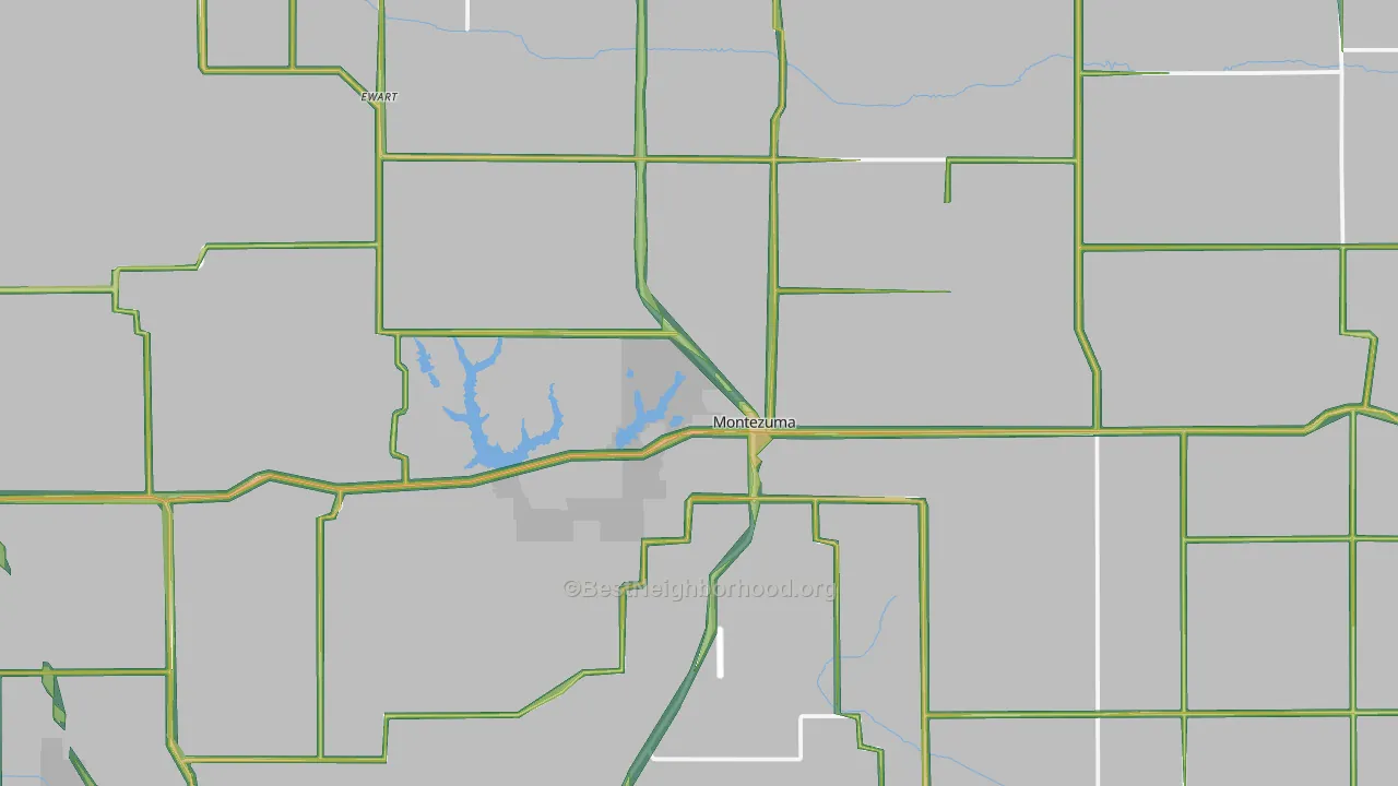 Montezuma, IA Map of Noise Levels in Montezuma