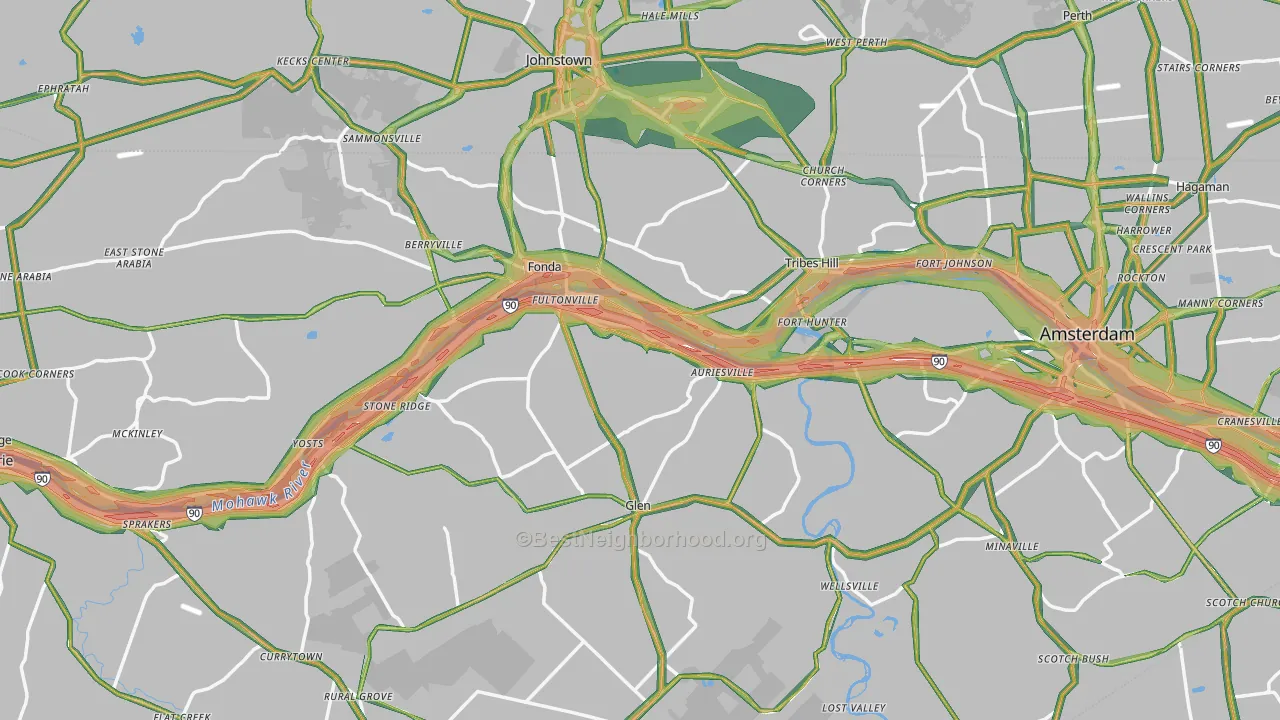 Montgomery County, NY Map of Noise Levels in Montgomery County