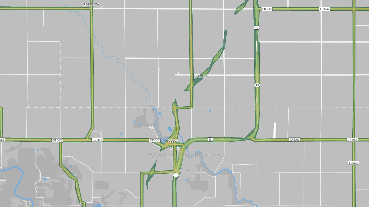 Monti, IA Map of Noise Levels in Monti