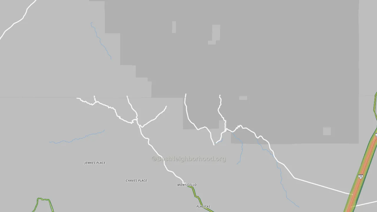 Monticello, NM Map of Noise Levels in Monticello