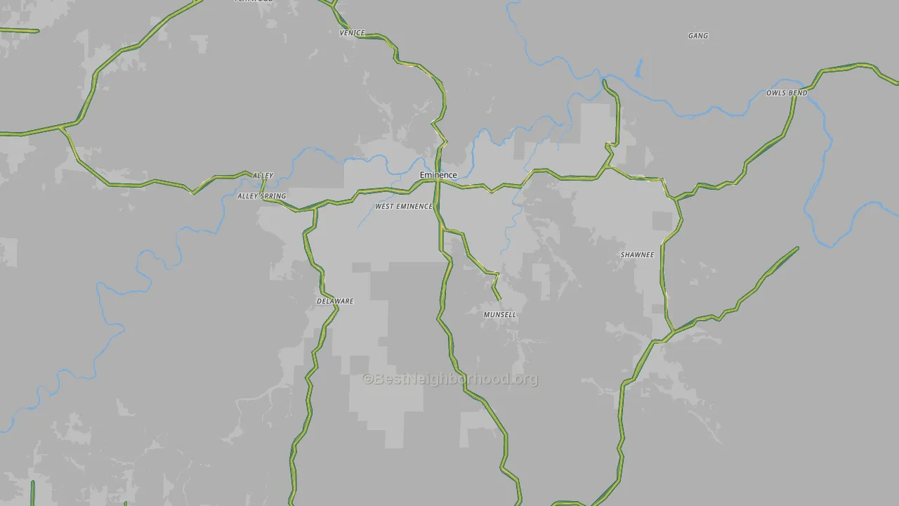 Montier, MO Map of Noise Levels in Montier