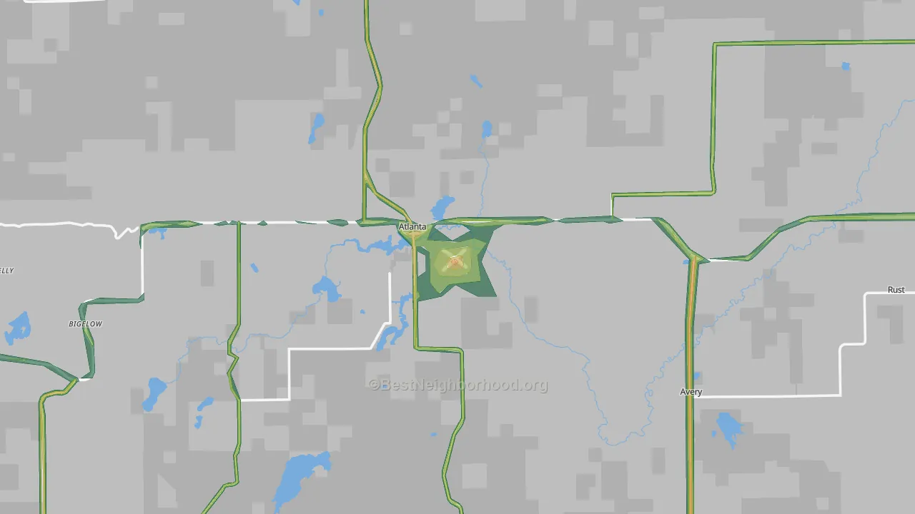 Montmorency County, MI Map of Noise Levels in Montmorency County