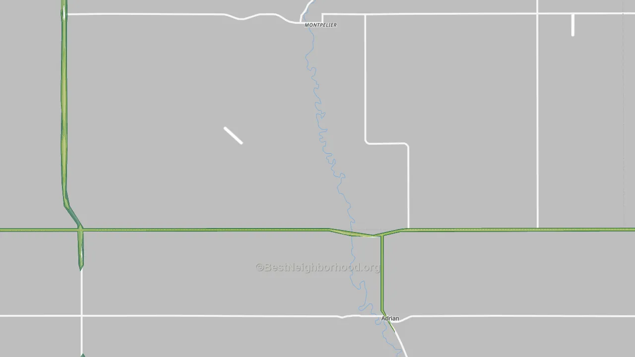 Montpelier, ND Map of Noise Levels in Montpelier