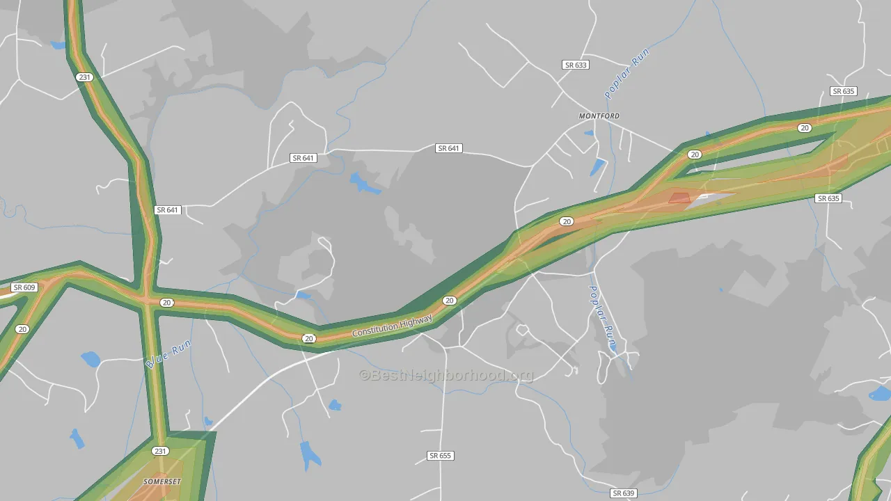 Montpelier Station, VA Map of Noise Levels in Montpelier Station