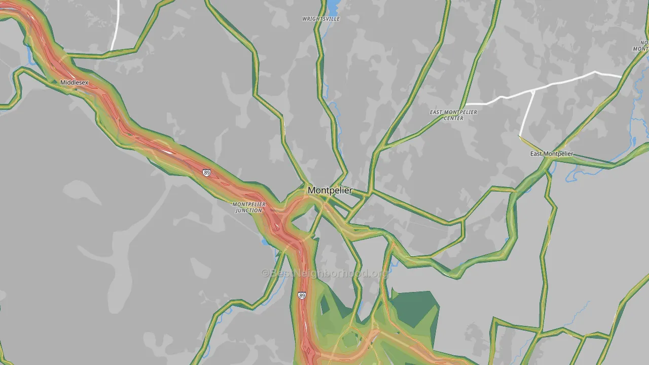 Montpelier, VT Map of Noise Levels in Montpelier